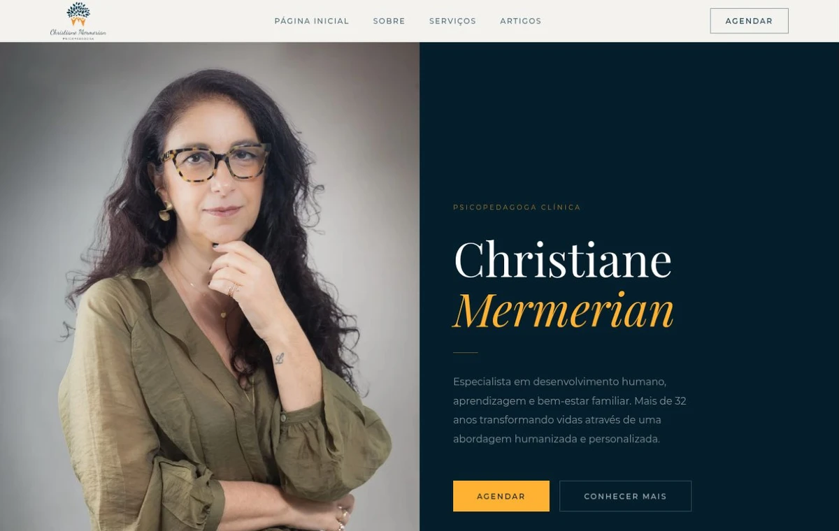 Prévia do site de Christiane Mermerian