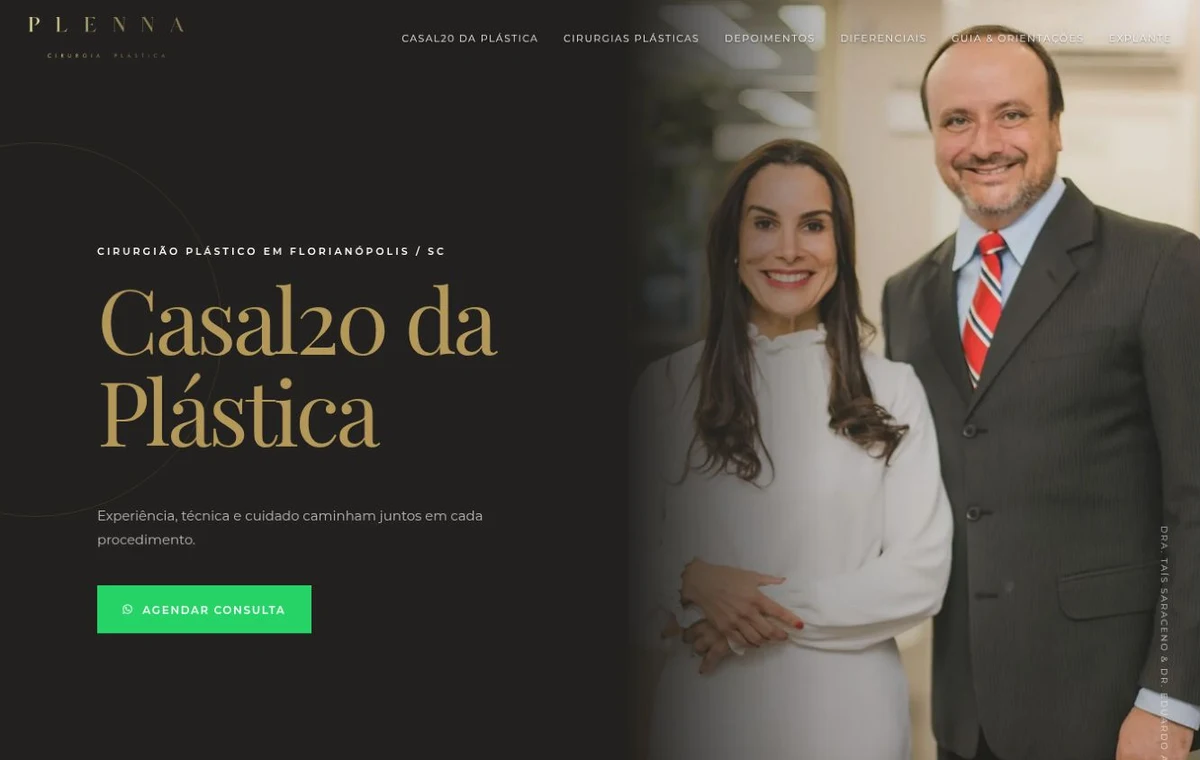 Prévia do site de Clínica Plenna