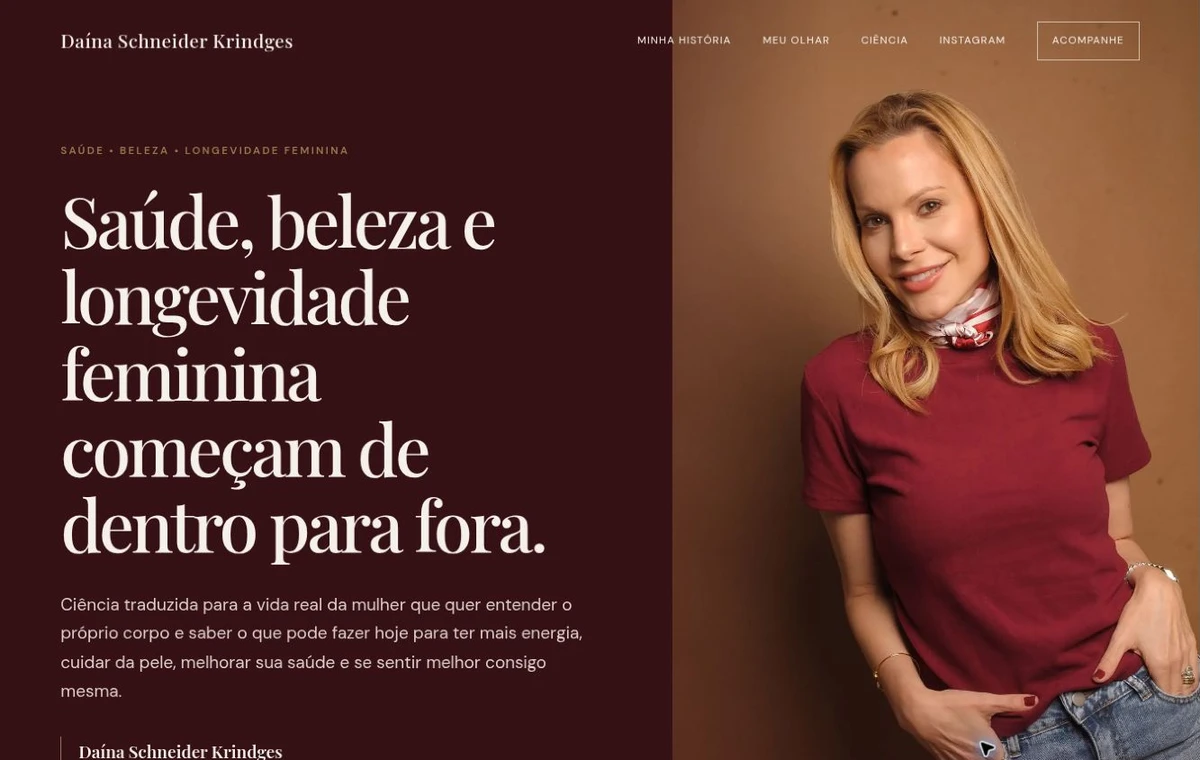 Prévia do site de Daína Schneider Krindges