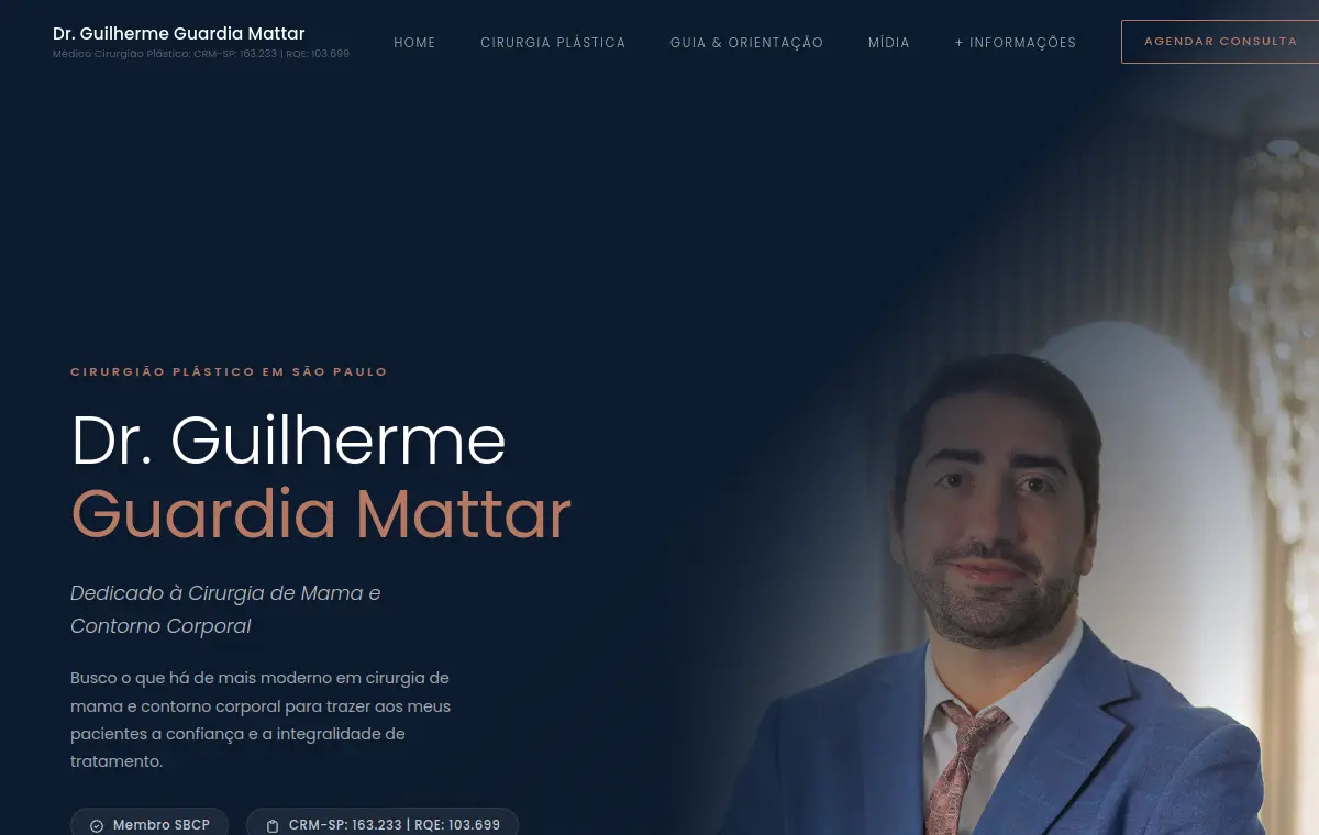 Prévia do site de Dr. Guilherme Guardia Mattar