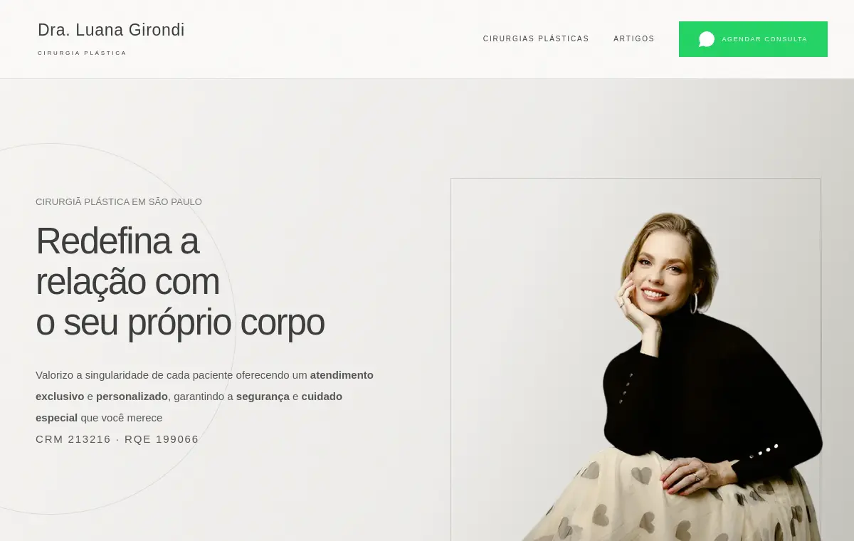 Prévia do site de Dra. Luana Girondi